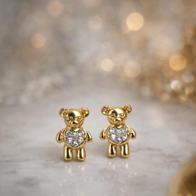 گوشواره طلایی فانتزی خرسی