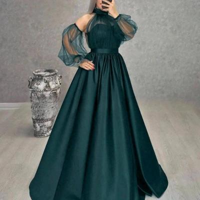 پیراهن مهمانی زنانه ساتن آمریکایی وتور عروس مدل شایسته