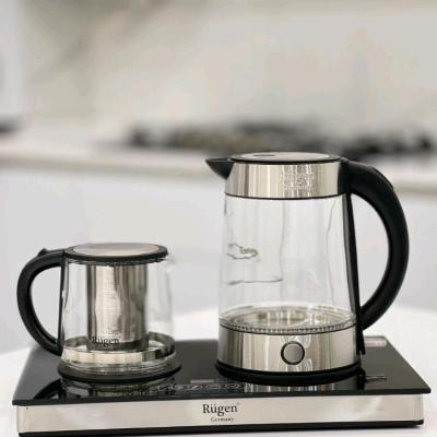 چای ساز بغل هم و شیشه‌ای روگن