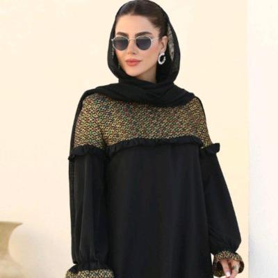 مانتو مجلسی کرپ الیزه وخرجکارتافته هندی مدل عبا دنیا