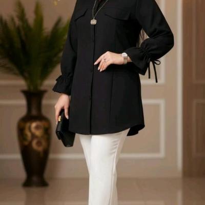 مانتو داکرون آستین عروسکی کد 9358