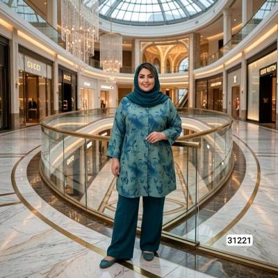 مانتو اسپرت زنانه نخی طرحدار اسلپ مدل سایز بزرگ از سایز 54تا 64 کد 31221