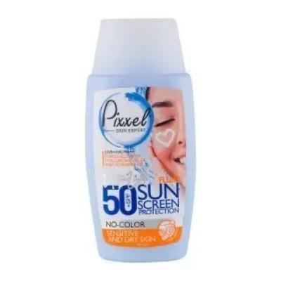 ضد آفتاب بی رنگ SPF50 پیکسل پوست خشک، نرمال و حساس حجم 50 میلی لیتر