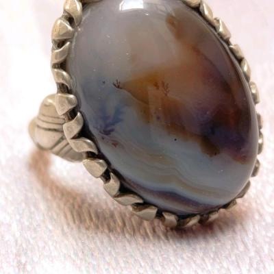 انگشتر نگین شجر پشت و رو قائنات