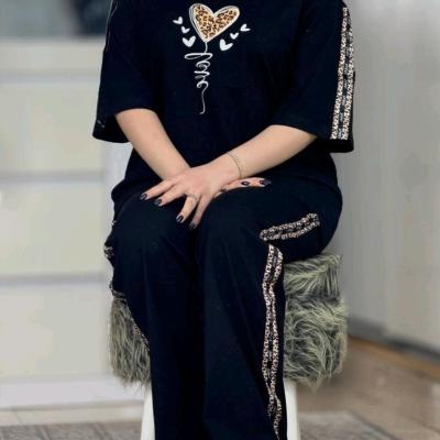 مانتو شلوار زنانه مدل ست تیشرت شلوار عروسکی زنانه مدل آمون جنس پنبه گلکسی درجه یک