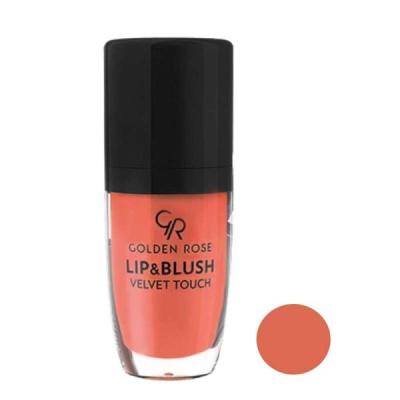 رژ لب و رژ گونه مایع گلدن رز مدل Velvet Touch شماره 01