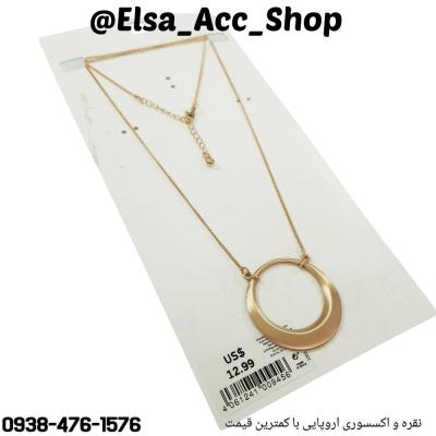 گردنبند رولباسی زنجیر بلند طلایی آویز دار ، کار بسیار زیبا و مینیمال