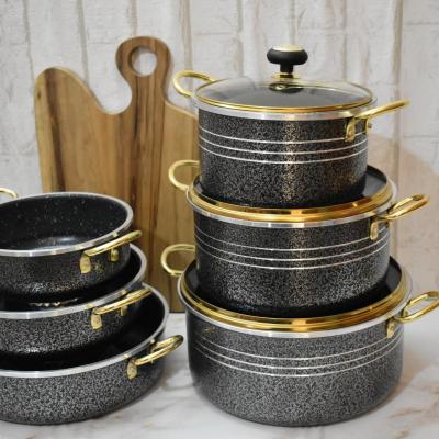 سرویس قابلمه گرانیتی 9 پارچه جنس ضخیم با رنگ بندی