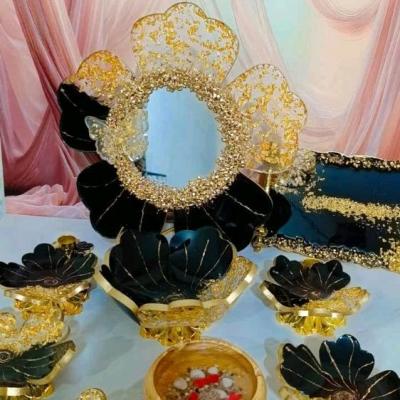 ست هفت سین رزینی رنگ مشکی طلایی