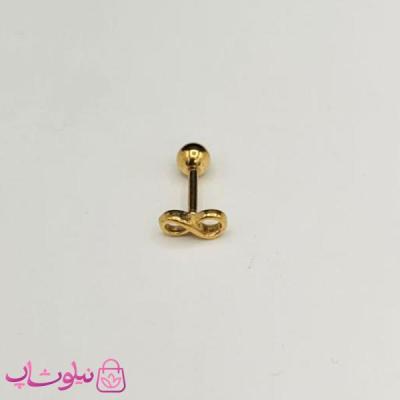 پیرسینگ گوش رنگ طلایی مدل بینهایت کد 110