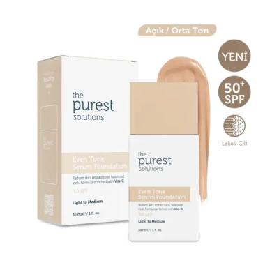 کرم پودر سرمی ضدلک +EVEN TONE SPF 50 پیورست - رنگ light to medium