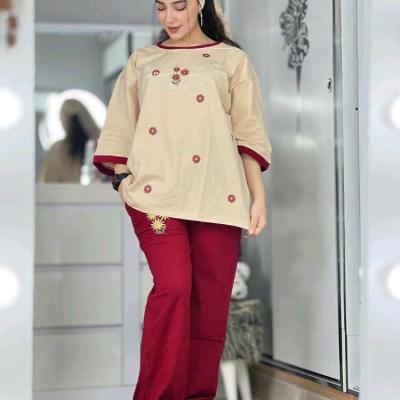 تیشرت شلوار زنانه تیشرت زنانه تیشرت شلوار دخترانه ست راحتی زنانه