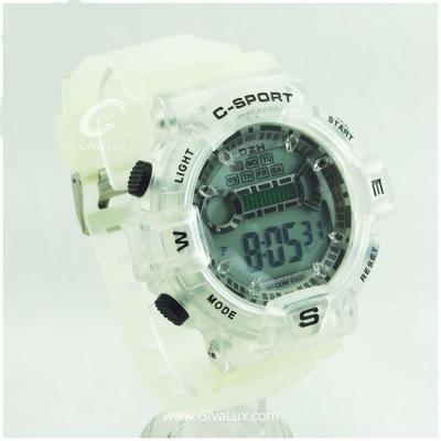 ساعت مچی اسپرت دیجیتال بند شفاف (پس کرایه) ( رنگ شفاف )