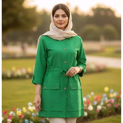 مانتو اسپرت زنانه داکرون مدل دکمه چوبی