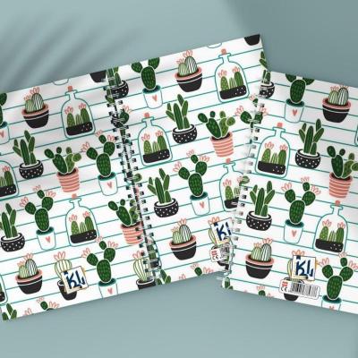 دفتر مشق 100 برگ طرح کاکتوس