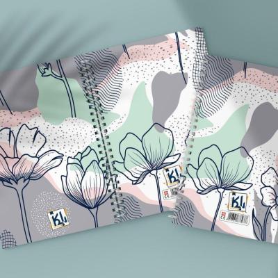 دفتر مشق 100 برگ طرح گل های پاستیلی