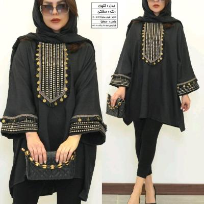 تونیک مانتویی سایز بزرگ گلپری(موجودی سوال شود)