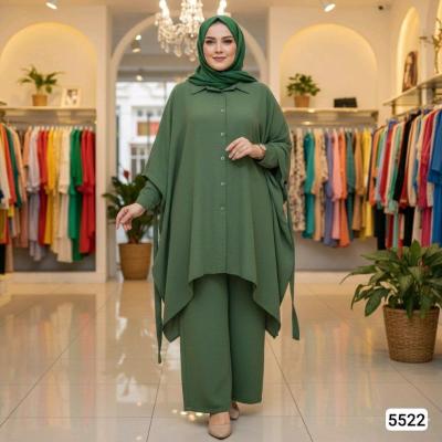 مدل ست شلوار و مانتو پانچو سایز بزرگ عیدانه 5522