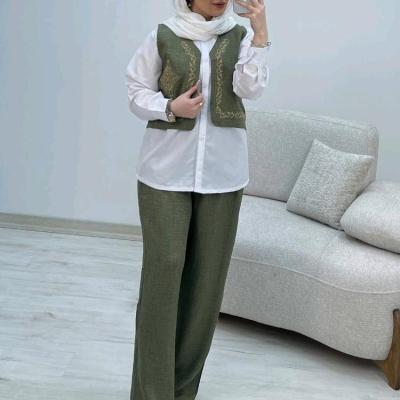 ست سه تیکه شومیز شلوار جلیغه