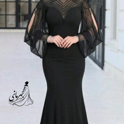 پیراهن مهمانی زنانه کرپ مدل لباس مجلسی مزونی مدل مایا