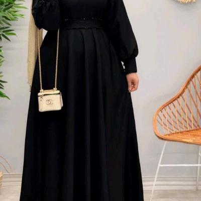 پیراهن زنانه کرپ مدل پیراهن بلند مروارید
