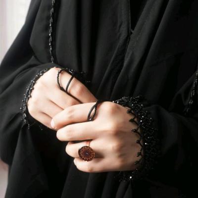 چادر مشکی مجلسی جواهردوزی مدل خورشید، کرپvip