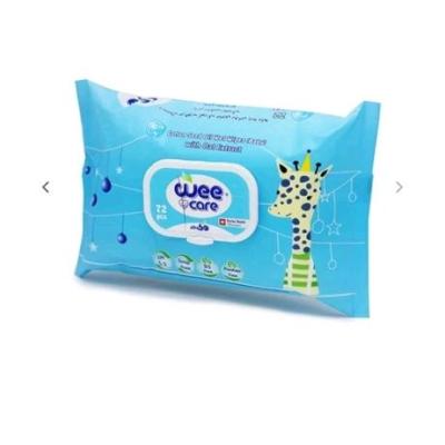 دستمال مرطوب پاکتی 72 عددی وی کر حاوی روغن پنبه دانه و عصاره جو