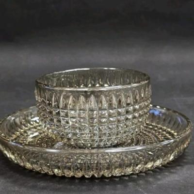 پیش دستی و پیاله بلور شامپاینی