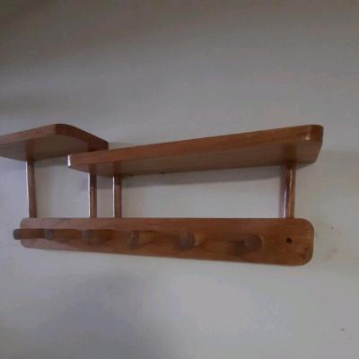 جالباسی دیواری 6 قلابه شلف دار