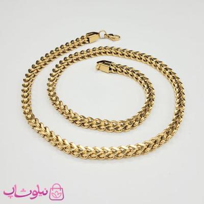 زنجیر مردانه فرانکو (میرو) طلایی استیل 60 سانت عرض 6 میل کد 5591