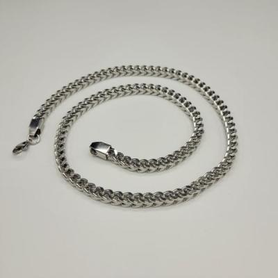زنجیر مردانه فرانکو (میرو) نقره ای استیل 60 سانت عرض 6 میل کد 5591