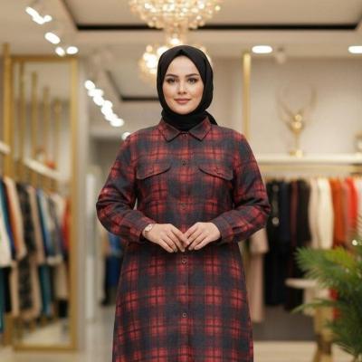 مانتو اسپرت زنانه مدل مانتو چهارخونه جین‌دنیم سایز بزرگ