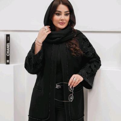 مانتو مجلسی کرپ مدل آستین گل