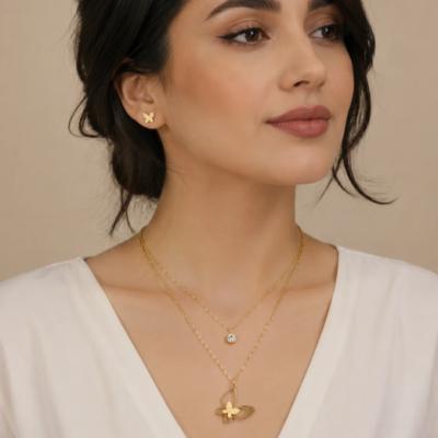 نیم‌ست زنانه طرح پروانه دو لاین
