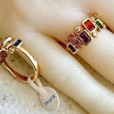 انگشتر ژوپینگ مدل باگت هفت‌رنگ-طراحی مدرن و ضد حساسیت(سایز 7، 8، 9)
