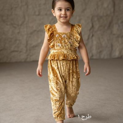 جامسوئیت مخمل طلایی نوزادی دخترانه وارداتی