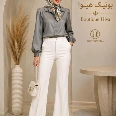 شومیز طوسی مجلسی ساتن آمریکایی