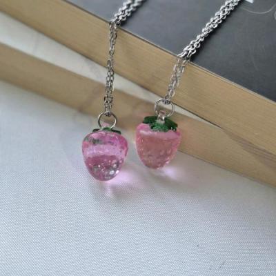 گردنبند توت فرنگی گردنبند فانتزی گردنبند دخترانه