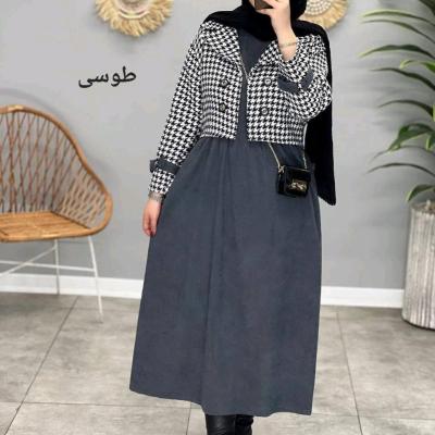 کت و سارافون مخمل کبریتی آیدان