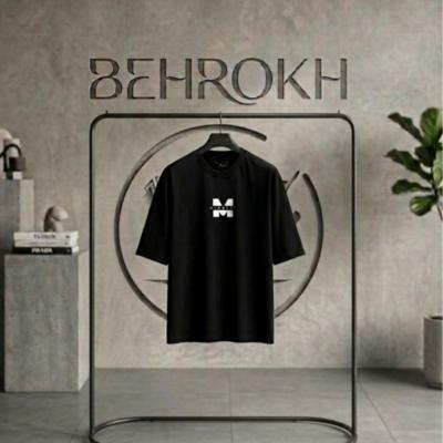 تیشرت مشکی باکسی آستین سه ربع