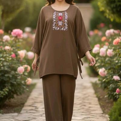 مانتو شلوار زنانه مدل ست شومیز شلوار سنتی گلدوزی 1190
