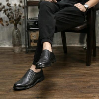 کفش مردانه رسمی هشترک کشی چرم راحتی روزمره با طراحی کلاسیک