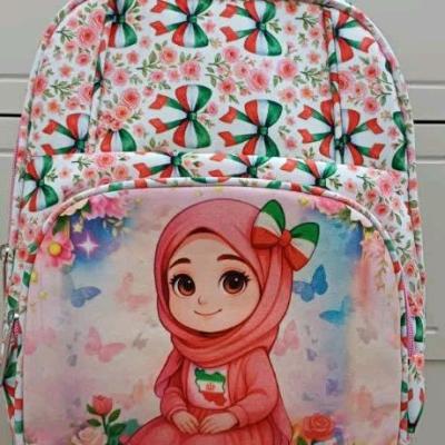 کوله پشتی مدرسه دخترانه جنس مخمل