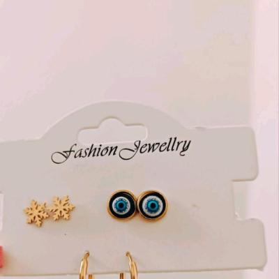 پک سه عددی گوشواره های استیل و رنگ ثابت