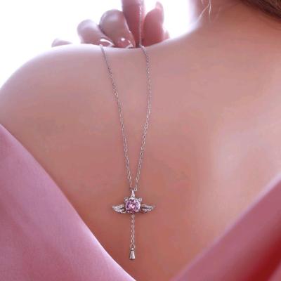 گردنبند قلب جواهری پرنده