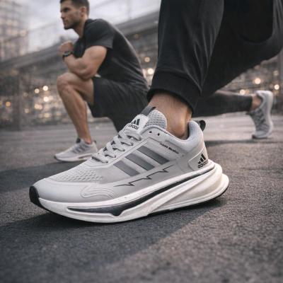 کتونی رانینگ مردانه آدیداس طوسی زیره بوست