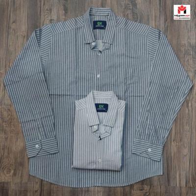 پیراهن کتان مردانه راه راه قواره دار M-2XL