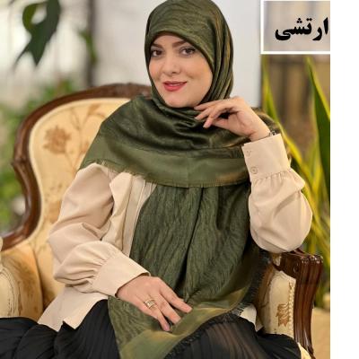 روسری نخ ژاکارد لمه دار مجلسی طرح زیرا رنگ‌بندی ارسال رایگان-159171