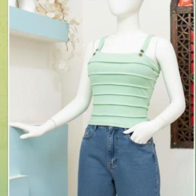 کراپ دخترانه تاپ کرکره ای دکمه نما