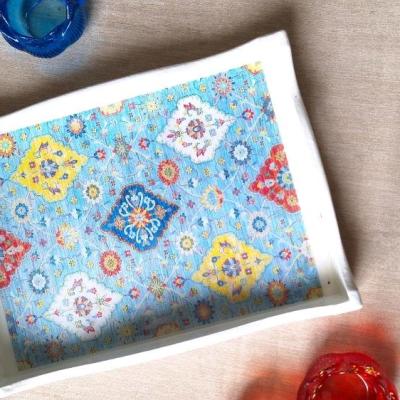 سینی رزینی چوبی طرح گلیم